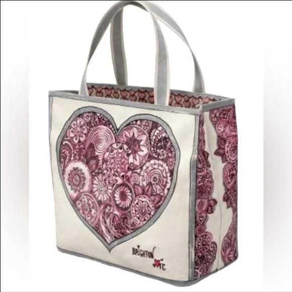 Brighton Handbags - Brighton heavy canvas tote sweetheart love ❤